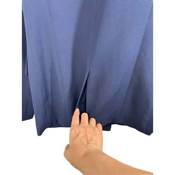 Forever 21 Blue Long Sleeve Blazer Size M Double Breasted Collared Career Formal - Picture 5 of 11